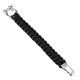 DonDon Herren Survivalarmband Paracord Outdoor Armband geflochten schwarz