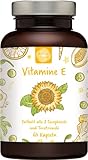 Kala Health Vitamin E - Einzigartige Formel mit allen 8 Tocopherolen und Tocotrienolen - 60 Vitamin E8 T8 Antioxidantien für Haar, Haut & Anti-Aging - GMO & PAK-frei - Hergestellt in der EU