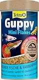 Tetra Guppy Mini Flakes - Fischfutter für alle Guppys, feines Flockenfutter für eine ausgewogene und nährstoffreiche Ernährung, 250 ml Dose