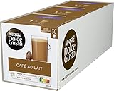 NESCAFÉ Dolce Gusto Café au Lait, XXL-Vorratsbox, 90 Kaffeekapseln, ausgewählte Robusta Bohnen, leichter Kaffeegenuss mit Cremigem Milchschaum, 3er Pack (3 x 30 Kapseln)