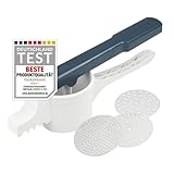 Fackelmann #easyprepare Spätzlepresse für Kartoffeln, Spätzle, Spaghettieis & Co – Presse mit 3 Lochscheiben mit verschiedenen Stärken (2 - 3 mm) – Robust und ergonomisch