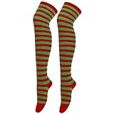 Weihnachten Hohe Lange Strümpfe Überkniestrümpfe Weihnachten Cosplay Party Kostüme Socken Kniehohe Lange Gestreifte Strumpfsocken 1 Paar Karo Strümpfe Sneaker Strümpfe