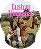 Benutzerdefinierte Mouse Pad mit Handgelenkstütze, Personalisierte ergonomische Mauspad mit Handgelenkauflage, Mousepad für Computer, Laptop, Büro, rutschfeste Gummibasis (Personalisiertes Foto)