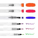 Dokpav Brush Pen Set 6er Pack Pinselstifte Aquarell Pinsel mit Wassertank Water Brush Pens Wasserstifte Wasserfarben Aquarellpinsel Lettering Stifte Set für Calligraphie, Beschriftung