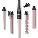 Lockenstab 5 in 1 für Große und Kleine Locken Set Lockenwickler 09-32mm mit Verschiedenen Aufsätzen Kit Welleneisen Keramik und Sicherheitsabschaltung Curling Wand mit Handschuhe (2.0m Netzkabel)