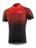 BERGRISAR Radtrikot Herren Kurzarm Rennrad Fahrrad Trikots, 8006 rot, Groß