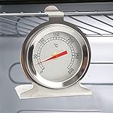 Backofenthermometer 300 Grad Edelstahl Rostfrei zum Aufhängen und hinstellen Backofen Thermometer analog Grill-Thermometer Bratenthermometer Ofenthermometer für BBQ, Grill, Smoker Silber