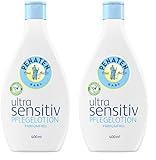 PENATEN Ultra Sensitiv Pflegelotion parfümfrei (400 ml), Baby Körperlotion ohne Parfüm & Farbstoffe, Babypflege speziell für besonders empfindliche Haut entwickelt (Packung mit 2)