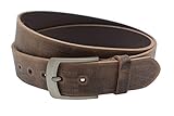 Nk Belt 4cm echter brauner Büffelleder Gürtel Handgemacht Leder 80cm-145 cm (115cm Gesamtlänge 125cm)