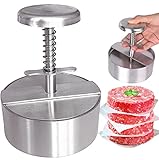 NOBER Burgerpresse Edelstahl Grill Grillplatte Flach Hamburger Patty