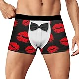 Boxershorts Weihnachten Herren, Weihnachtsunterhose Lustig Boxer Bequeme Leicht Christmas Unterwäsche Weich Retroshorts Winter Weihnachtsmann Kostüm Underwear Nikolaus Geschenk für Männer