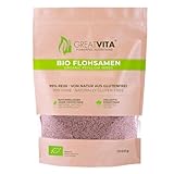 Bio Flohsamen 1000g | 99% rein & von Natur aus glutenfrei | Hochwertige Ballaststoffquelle in Rohkostqualität | Vegan, ohne Zusätze, abgefüllt in Deutschland | GreatVita