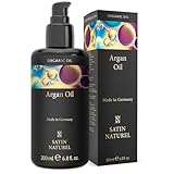 Arganöl BIO kaltgepresst - 100% rein und natürlich - Arganöl Haare für Haarwachstum - Für Haare, Haut, Nägel und Bart - Haaröl trockenes Haar, gegen trockene Kopfhaut 200ml - Satin Naturel