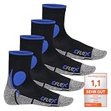 CFLEX Damen und Herren Running Funktions-Socken (4 Paar) Laufsocken - Schwarz-Blau 43-46