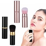 Make-up Puderpinsel 2 Stück Einziehbarer Rougepinsel Make-Up-Pinsel Puder Pinsel Kabuki-Puder-Make-Up-Pinsel Tragbare Kabuki Bürste Concealer Pinsel Rouge, Bronzer,Highlighter für Frauen