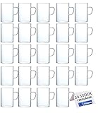 vienberg Harmony Teegläser & Kaffeegläser mit Henkel | aus hitzebeständigem Borosilikatglas | Glühweingläser | 250ml | Kaffee-Tee-Glas (24 Stück)