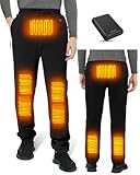 FERNIDA Beheizte Hose Herren Damen mit Powerbank, 8 Heizzonen, Thermische Heizhose Outdoorhose Trekkinghose Anglerhose Arbeit Hosen, XXL