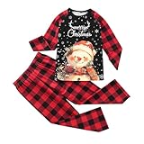 Generisch Christmas Pyjama Sweater Weihnachts Pyjama Damen Familie Schlafanzug Familien Pyjama Set Weihnachten für Damen Herren Weihnachts Kinder Baby Winter Flauschig Schlafanzug Warm Kawaii