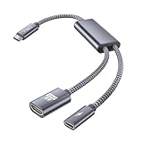 Basesailor USB C zu HDMI Adapter,2 in 1 USBC Stecker auf 4K HDMI Buchse MHL mit 100W PD Ladeanschluss,Typ C Thunderbolt 3 für iPhone 16 15 Pro Max Plus,MacBook,iPad,Samsung S23 S24,Dell XPS,Steam Deck