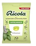 Ricola Apfelminze, 75g Beutel original Schweizer Kräuter-Bonbons mit 13 Schweizer Alpenkräutern & natürlicher Apfelminze, zuckerfrei, 1 x 75g, vegan