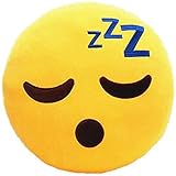 zingking Emojis Kissen Meeresschlaf Lächeln Kissen Emoticon Gesicht Schlafen ZZZ Großes Dekokissen Plüsch Emoticon Smiley Face Farbe Gelb