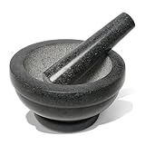 wenco Mörser & Stößel Set aus Granit ⌀ 16cm – Perfekt für das Zerkleinern, Mahlen & Zubereiten von Kräutern, Gewürzen, Pesto – Robustes Küchenwerkzeug für traditionelle Zubereitung