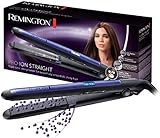 Remington Glätteisen [dreifache Ionen-Technologie: weniger Frizz & statische Aufladung] Pro-Ion (Ultra-Turmalin-Keramikbeschichtung, LCD-Display,150-230°C,Temp.-Boost-Funktion) Haarglätter S7710