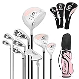 GYMAX Komplettes Golf-Set für Damen, Golfschläger-Set mit Tasche, Golfschlägersätze inkl. 1# Driver, 3# Fairway, 4# Hybrid, 6-9# Zink-Eisen, P# Zink-Eisen, Putter