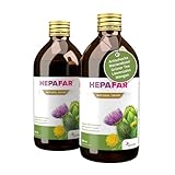 Hepafar Drink für die Leber – mit Mariendistel, Grünem Tee, Mangan, Löwenzahn & Artischocke – Natürliche Entschlackung – 2 x 500 ml für 40 Tage Sensilab