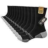 Stoeury 6 Paar Sportsocken Herren Damen, Gepolsterte Tennissocken Herren, Baumwolle Arbeitssocken Herren, Atmungsaktiv Crew Wandersocken, Laufsocken, Trekkingsocken