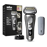 Braun Series 9 Pro Premium Rasierer Herren mit 4+1 Scherkopf, Elektrorasierer & Trimmer, PowerCase, 60 Min Laufzeit, Wet & Dry 1-, 3-, 7-Tage-Bart, Valentinstagsgeschenk für Ihn, 9425s, noble metal