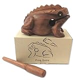 Purity Style Quakender Holzfrosch Guiro in Geschenkverpackung - Schlaginstrument aus Fairem Handel (16cm lang)