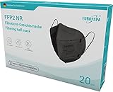 EUROPAPA® 40x FFP2 Schwarz Maske 5-Lagen Mundschutzmaske Stelle zertifiziert Atemschutzmasken hygienische Einzelverpackung EU 2016/425