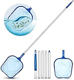 tillvex Pool Kescher Set | Pool Reinigungsset mit Teleskopstange 122 cm | Laubkescher feinmaschig | Poolkescher zur Reinigung von Schwimmbad Whirlpool Spa