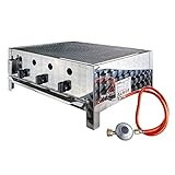 Edelstahl Gasbräter Gasgrill Gastrobräter Tischgrill 3 Flammen 10 kW mit Grillrost