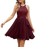 Wedtrend Cocktailkleid Damen Abendkleid Damen Elegant Kleid Burgund Kleider Damen Sommer Elegant Cocktailkleider Damen Elegant WT0213 Burgundy M