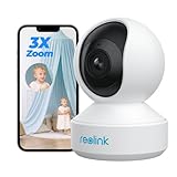 Reolink 5MP PTZ WLAN Überwachungskamera Innen, 2,4/5 GHz WiFi Baby Monitor mit Mensch/Haustiererkennung, Auto-Tracking, 3X Optischem Zoom, Heimüberwachungskamera für Ältere Kids, 2-Wege-Audio, E1 Zoom