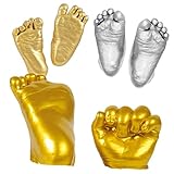 SHOWERORO Handabdruck-Kits für Babys handabdruck set babyabdrücke set Gipsabdruck Set für Babys -Kit Gips Hand Fuß Hände handabdruck kit Handabdruck-Set Golden