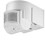 Goobay 95175 Infrarot Bewegungsmelder für Innen & Aussen 180° Pir Sensor LED Leuchte drehbar & neigbar Wand Aufputz Montage 12m Reichweite Weiß