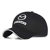 DSFG Männlich und weiblich einstellbares Auto-Logo Baseballmütze Reisemütze Rennmütze (fit Mazda Schwarz)