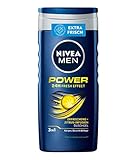 NIVEA MEN Power Duschgel (250 ml), pH-hautfreundliche Pflegedusche mit vitalisierendem Duft, kühlendes Duschgel für Männer mit Menthol für Körper, Gesicht und Haar