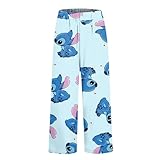 Generisch Sti𝐭ch Schlafanzughosen Für Damen Milchseide Schlafhose Kawaii Warm Pyjamahose Lang Anime Matching Pyjamas Couple Bequeme Partner Pyjama Mädchen Hose Winter Kuschelhose Cute Hose