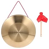 Generic Gong mit Schlägel, 22cm Tam Tam Gong Traditionelles chinesisches Percussion Instrument, Kupfer Dekorativer Chau Gong für Zuhause, Büro