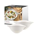 Villeroy & Boch – Vapiano Salatschalen-Set 2 Teilig, Salatteller, Servierschüsseln, Keramik Schalen, Bowl, Porzellanschüsseln, Premium Porzellan, Spülmaschinenfest, Mikrowellensicher, Weiß