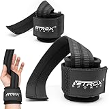 NetroxSports® - Lifting Straps | Professionelle Zughilfen mit Handgelenkbandage | Für Bodybuilding, Gewichteheben, Kraftsport, Krafttraining & Fitness | Geeignet für schwere Gewichte | Herren & Damen