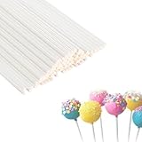 Sufune 100 Stück Cake Pop Stiele,Cakepop Stiel,Cake Pops Stiele,Cakepopstiel,Lolli Stiele,Cake Pop Sticks,Lollipop Sticks,Zur Herstellung von Lutschern, Kuchen, Desserts10cm*3mm