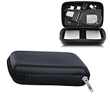 SHULLIN In-Ear Kopfhörer Tasche 14 x 10 x 4cm Navi Hülle Hart Tasche Eva Reißverschluss case Kopfhörer Tasche Case mit 1 Innenfach für 2.5 Zoll MP3 Player Kopfhörer USB Kabel Schlüssel Karte(schwarz)