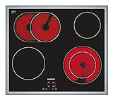 Siemens ET645HN17E Kochfeld Elektro / 58.3 cm/Flachrahmen-Design/Digitales Funktionsdisplay/schwarz