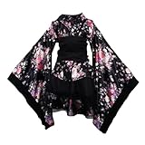 Kimono Schwarze Kimono Kimono Jacke Damen Japanischer Kimono Damen Kostüm Japanese Kimono Robe Kimono Für Frauen Rollenspielkostüme