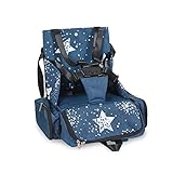 Innovaciones MS 1335 - Booster Bag Stars - Tragbarer Reisehochstuhl, weicher und gepolsterter Babysitz, tragbar, 2-in-1-Rucksack, Unisex, Marineblau